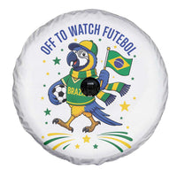 Off To Watch Futebol Spare Tire Cover Funny Brazil Macaw Soccer Fan