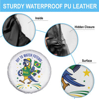 Off To Watch Futebol Spare Tire Cover Funny Brazil Macaw Soccer Fan