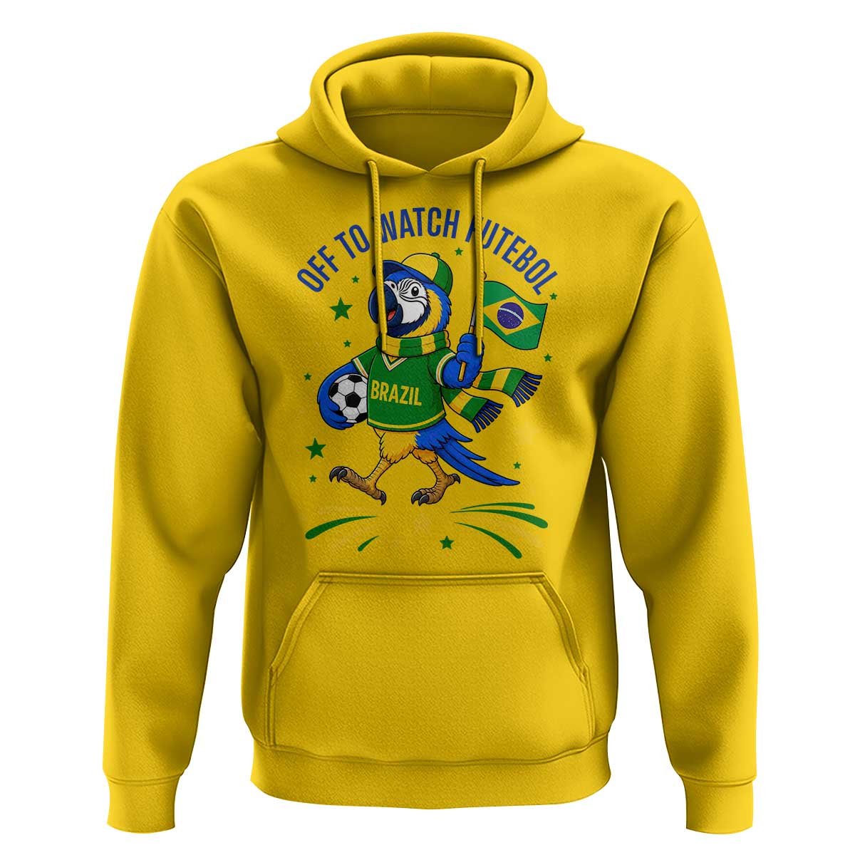 Off To Watch Futebol Hoodie Funny Brazil Macaw Soccer Fan