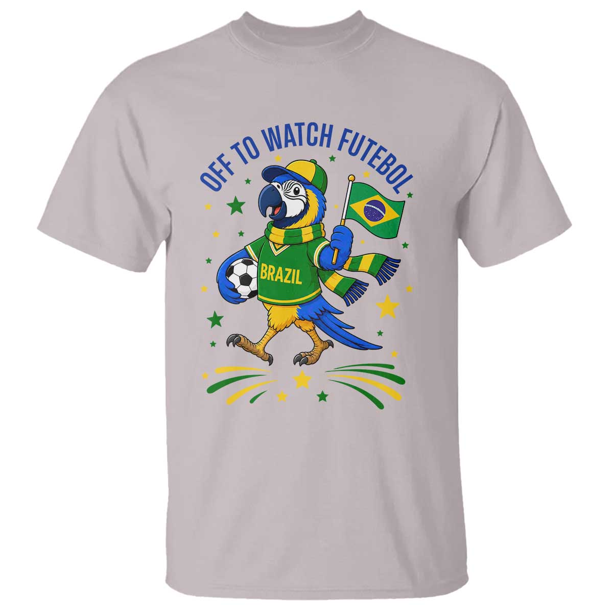 Off To Watch Futebol T Shirt Funny Brazil Macaw Soccer Fan