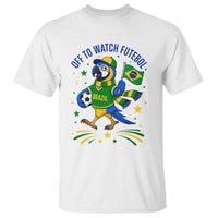 Off To Watch Futebol T Shirt Funny Brazil Macaw Soccer Fan