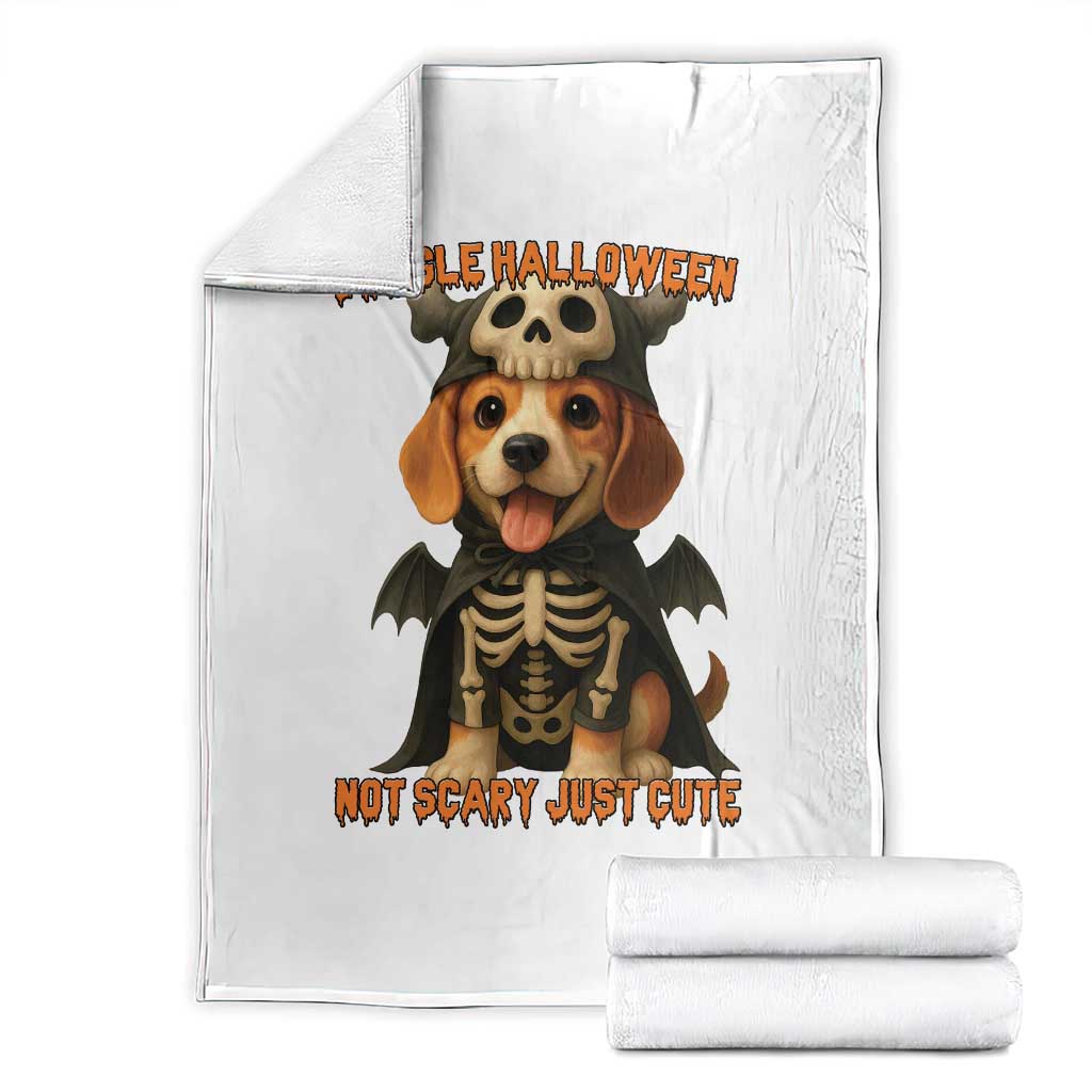 Beagle Halloween Skeleton Throw Blanket Not Scary Just Cute Dog Lover - Wonder Print Shop