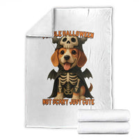 Beagle Halloween Skeleton Throw Blanket Not Scary Just Cute Dog Lover - Wonder Print Shop