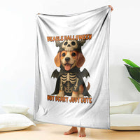 Beagle Halloween Skeleton Throw Blanket Not Scary Just Cute Dog Lover - Wonder Print Shop
