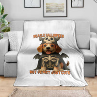 Beagle Halloween Skeleton Throw Blanket Not Scary Just Cute Dog Lover - Wonder Print Shop