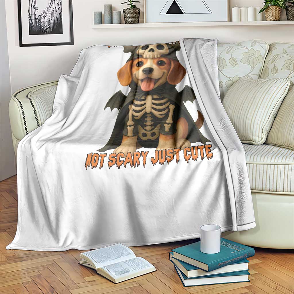Beagle Halloween Skeleton Throw Blanket Not Scary Just Cute Dog Lover - Wonder Print Shop