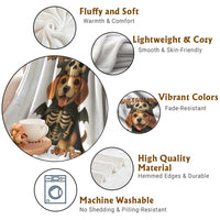 Beagle Halloween Skeleton Throw Blanket Not Scary Just Cute Dog Lover - Wonder Print Shop
