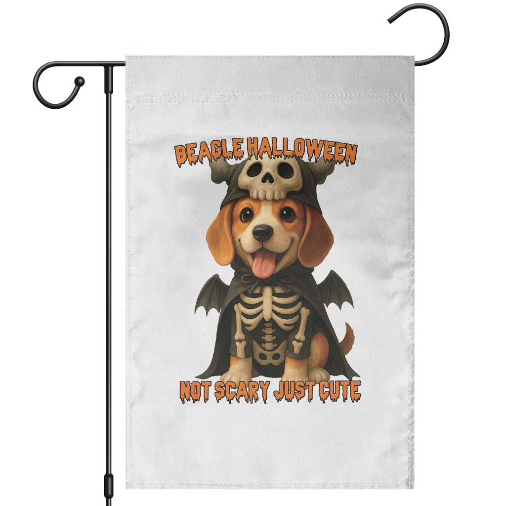 Beagle Halloween Skeleton Garden Flag Not Scary Just Cute Dog Lover - Wonder Print Shop