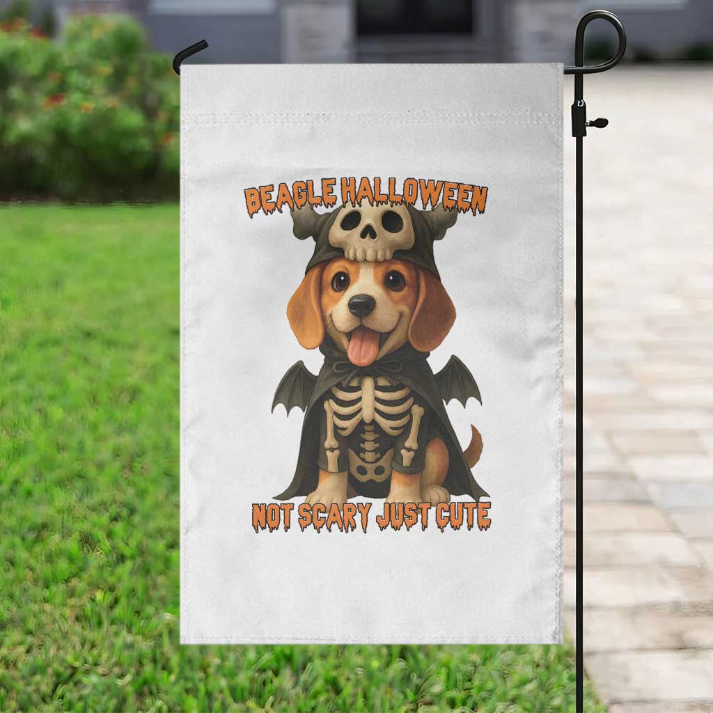 Beagle Halloween Skeleton Garden Flag Not Scary Just Cute Dog Lover - Wonder Print Shop