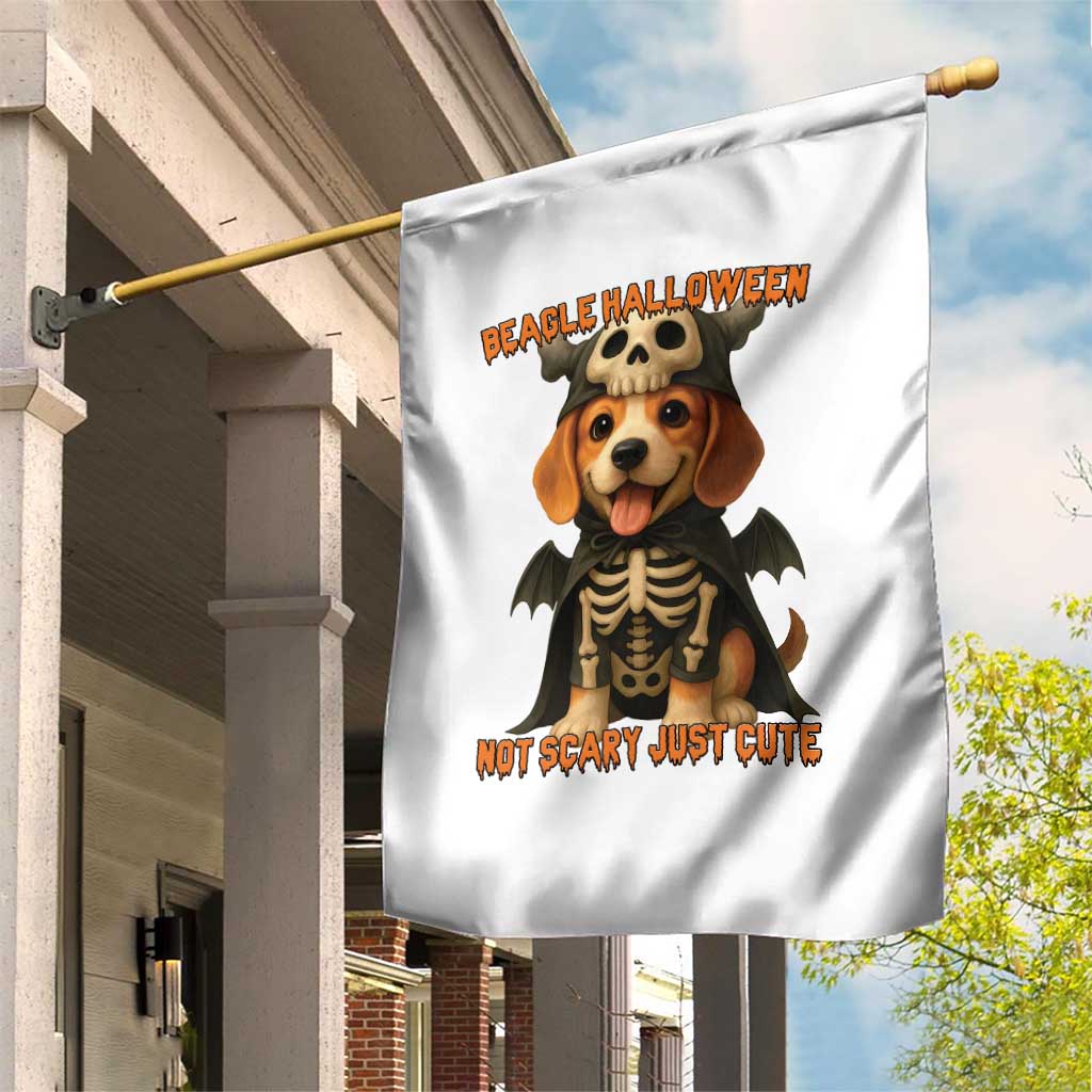 Beagle Halloween Skeleton Garden Flag Not Scary Just Cute Dog Lover - Wonder Print Shop