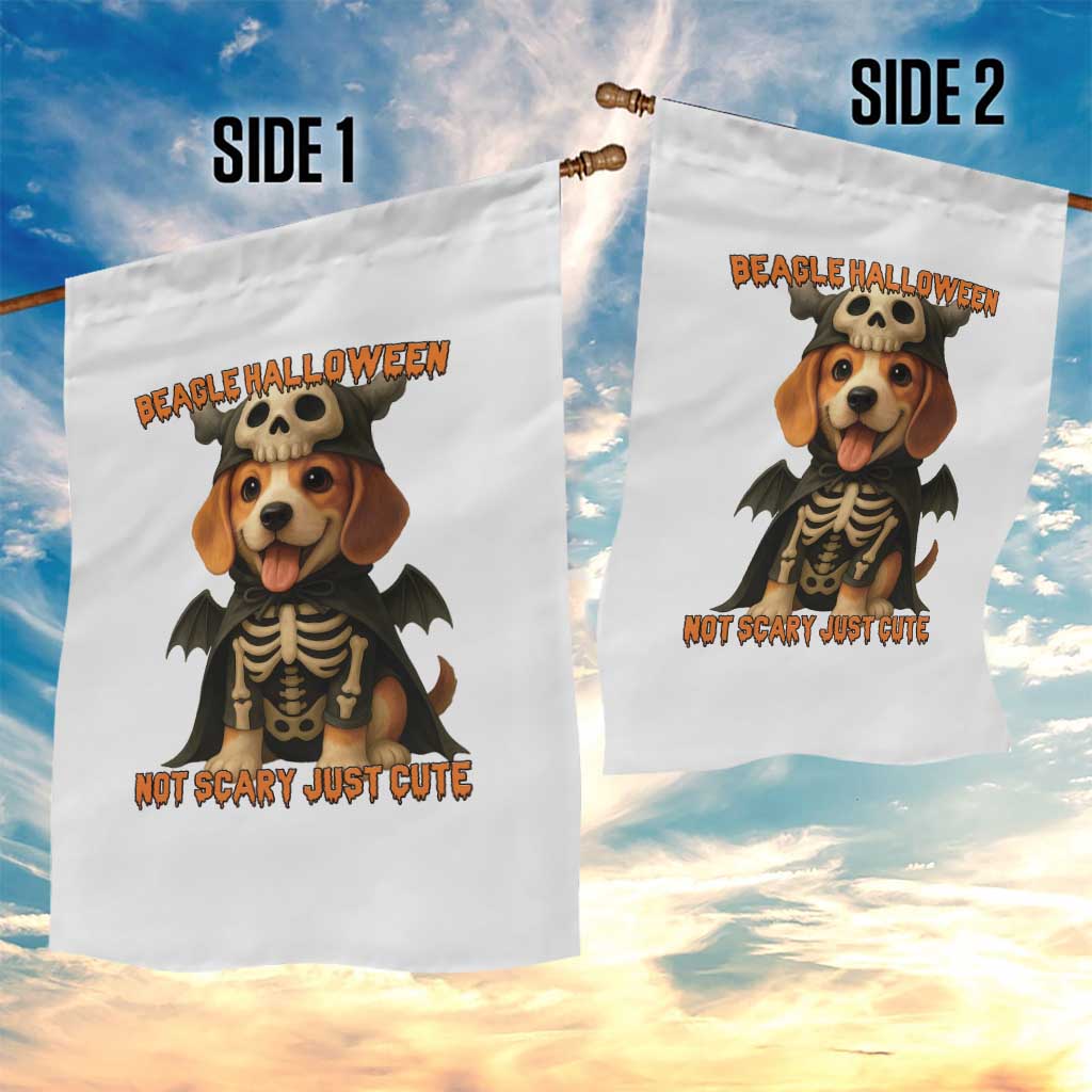 Beagle Halloween Skeleton Garden Flag Not Scary Just Cute Dog Lover - Wonder Print Shop