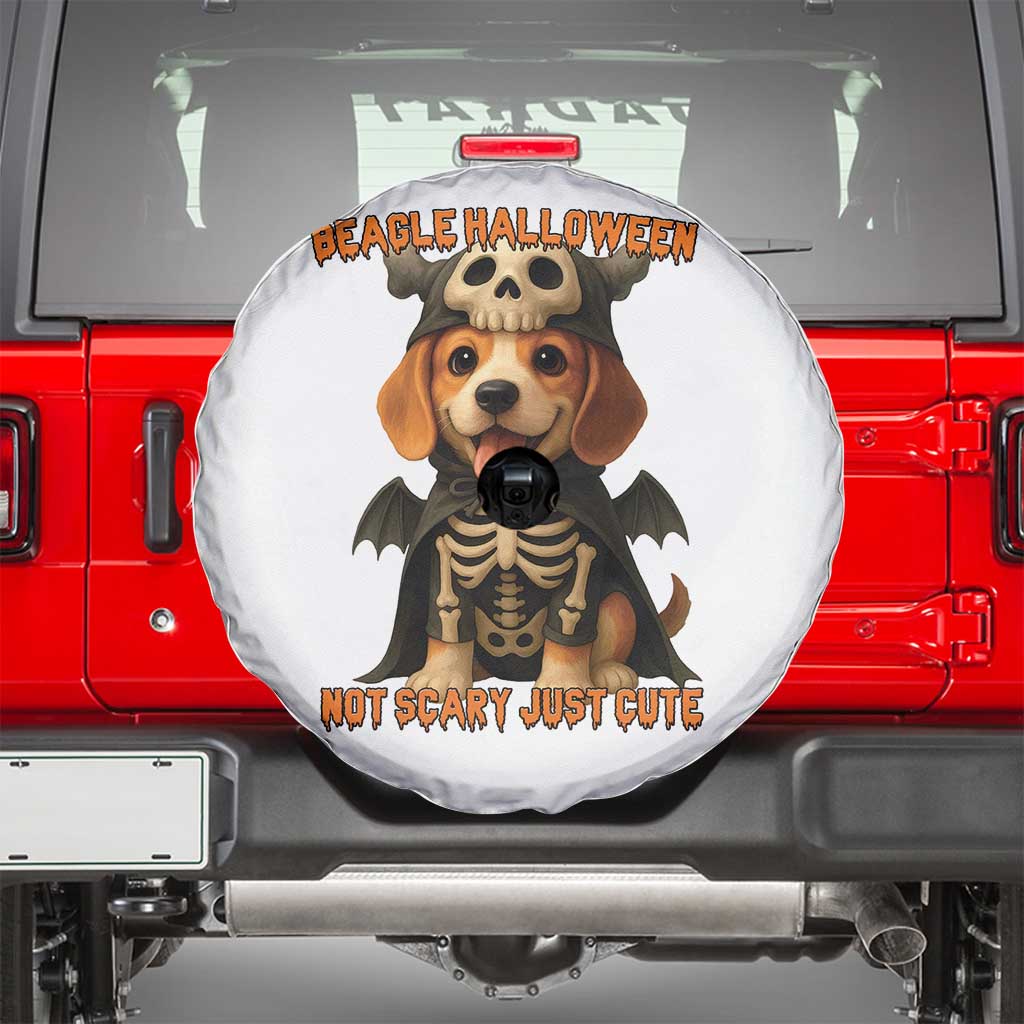 Beagle Halloween Skeleton Spare Tire Cover Not Scary Just Cute Dog Lover - Wonder Print Shop