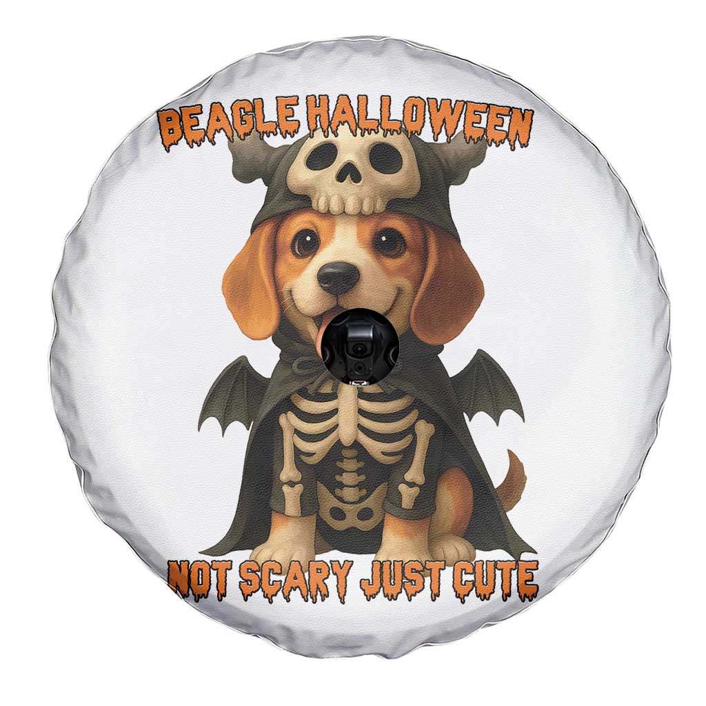 Beagle Halloween Skeleton Spare Tire Cover Not Scary Just Cute Dog Lover - Wonder Print Shop
