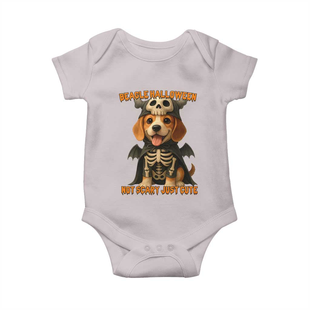 Beagle Halloween Skeleton Baby Onesie Not Scary Just Cute Dog Lover - Wonder Print Shop