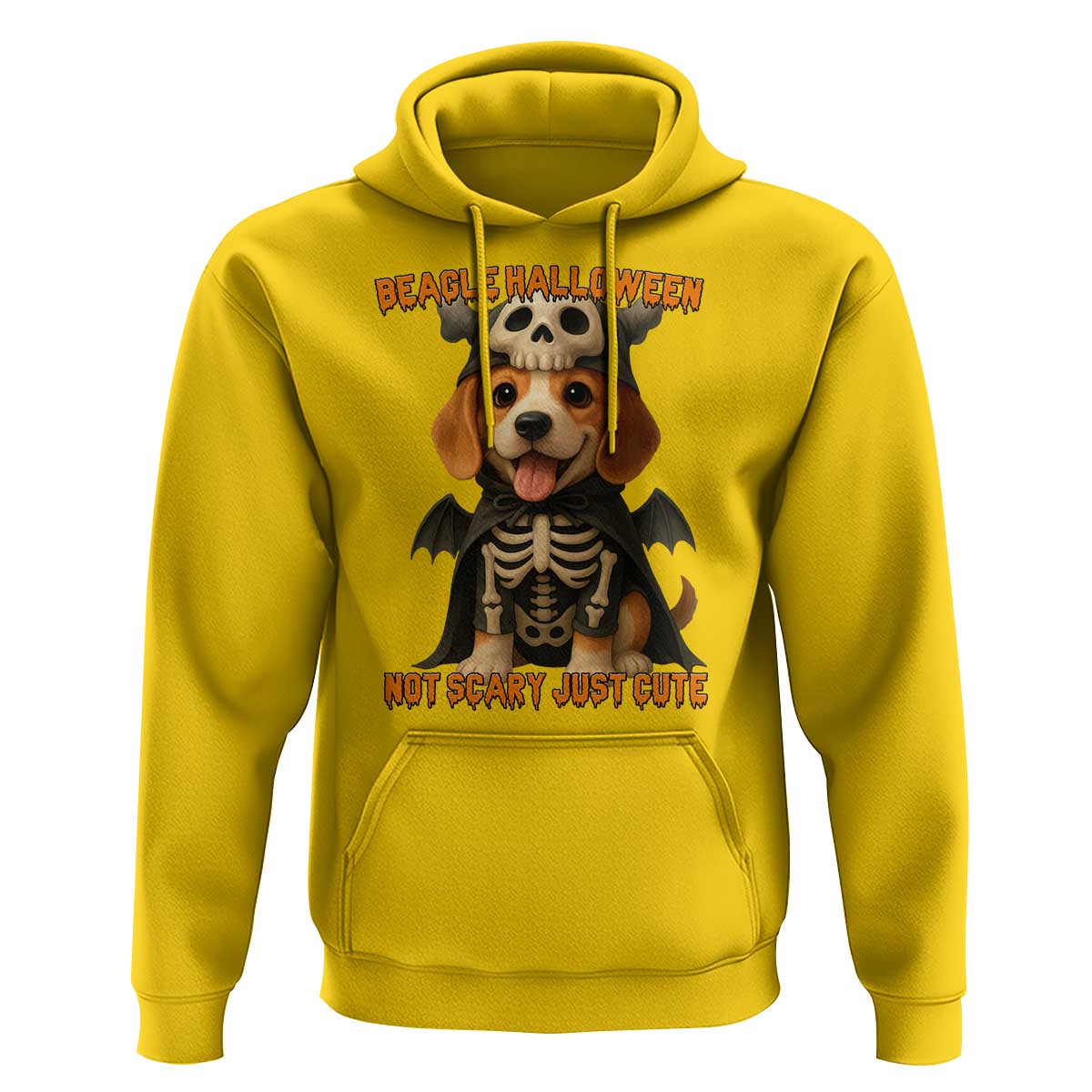 Beagle Halloween Skeleton Hoodie Not Scary Just Cute Dog Lover - Wonder Print Shop