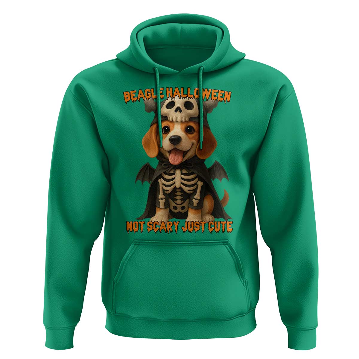 Beagle Halloween Skeleton Hoodie Not Scary Just Cute Dog Lover - Wonder Print Shop