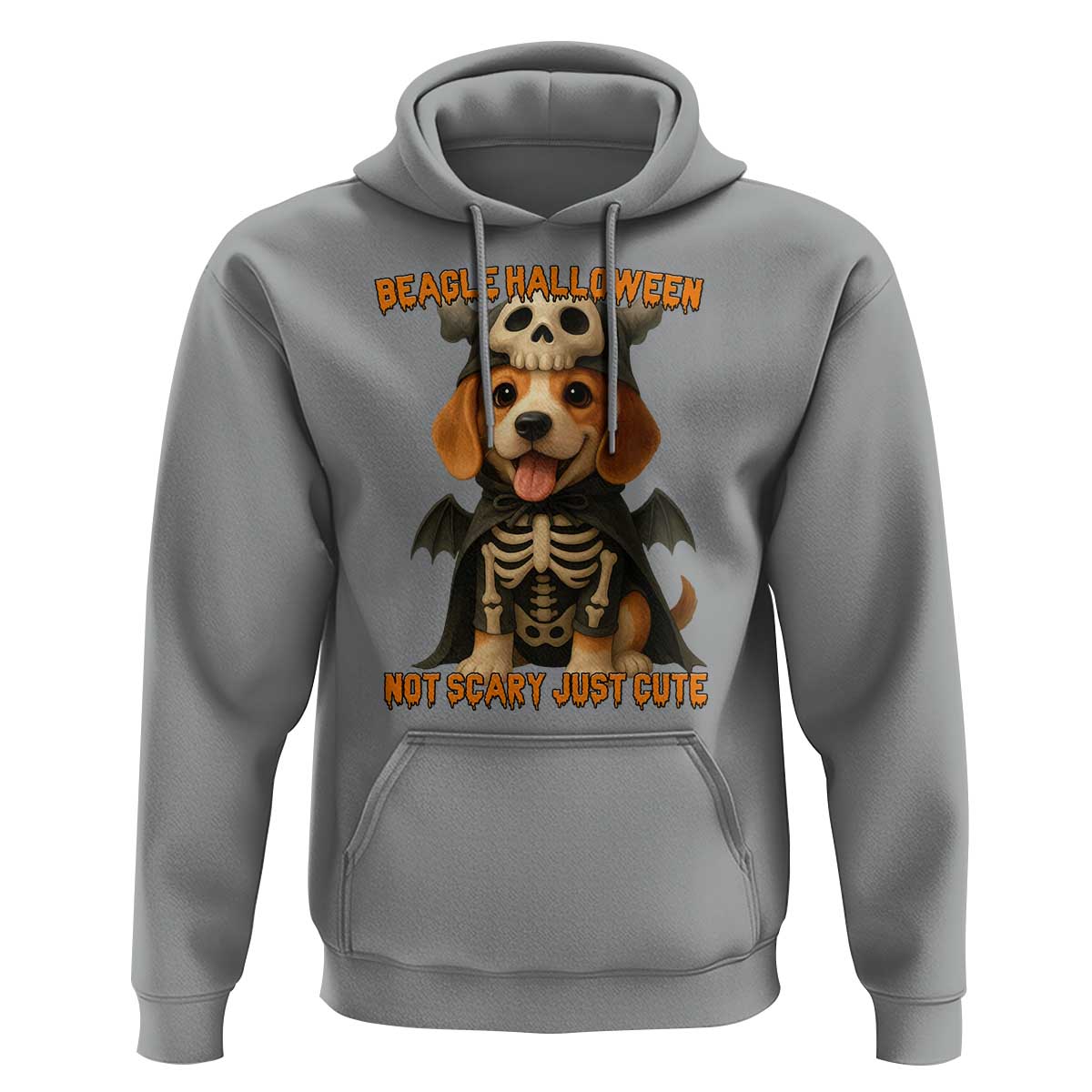 Beagle Halloween Skeleton Hoodie Not Scary Just Cute Dog Lover - Wonder Print Shop