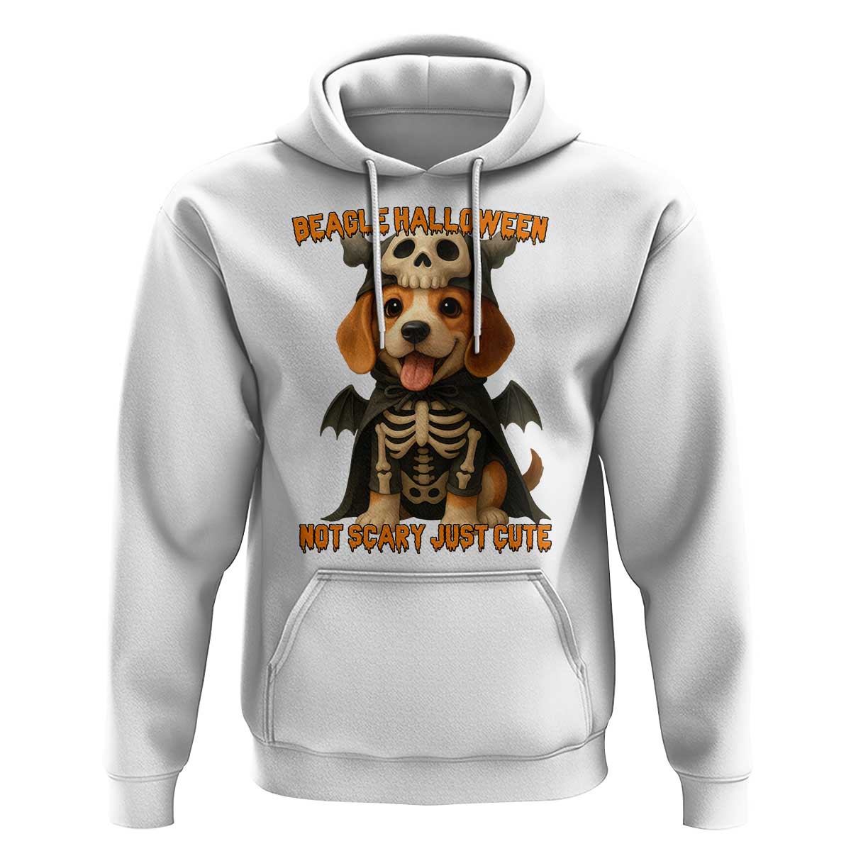 Beagle Halloween Skeleton Hoodie Not Scary Just Cute Dog Lover - Wonder Print Shop