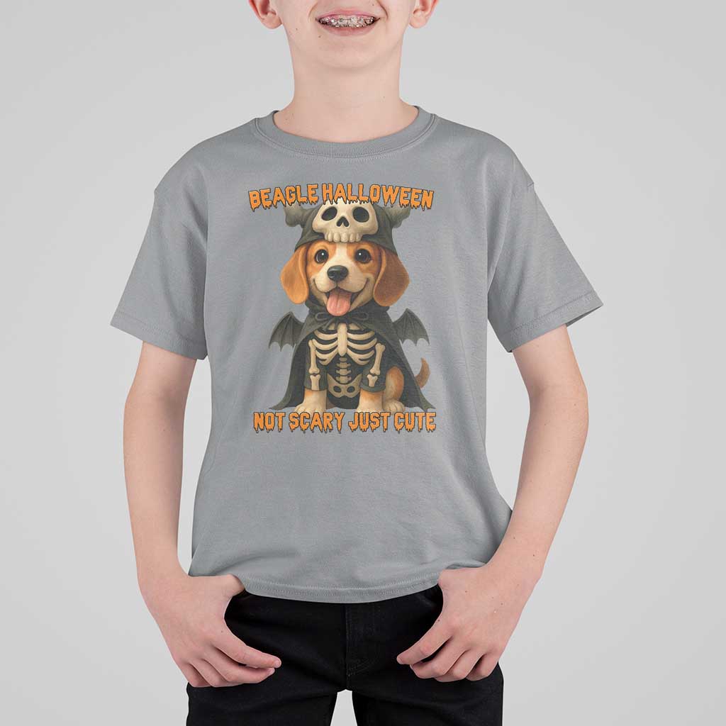Beagle Halloween Skeleton T Shirt For Kid Not Scary Just Cute Dog Lover - Wonder Print Shop