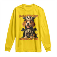 Beagle Halloween Skeleton Long Sleeve Shirt Not Scary Just Cute Dog Lover - Wonder Print Shop