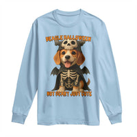 Beagle Halloween Skeleton Long Sleeve Shirt Not Scary Just Cute Dog Lover - Wonder Print Shop