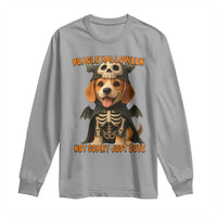 Beagle Halloween Skeleton Long Sleeve Shirt Not Scary Just Cute Dog Lover - Wonder Print Shop