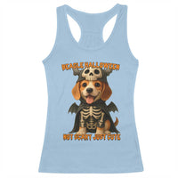 Beagle Halloween Skeleton Racerback Tank Top Not Scary Just Cute Dog Lover - Wonder Print Shop
