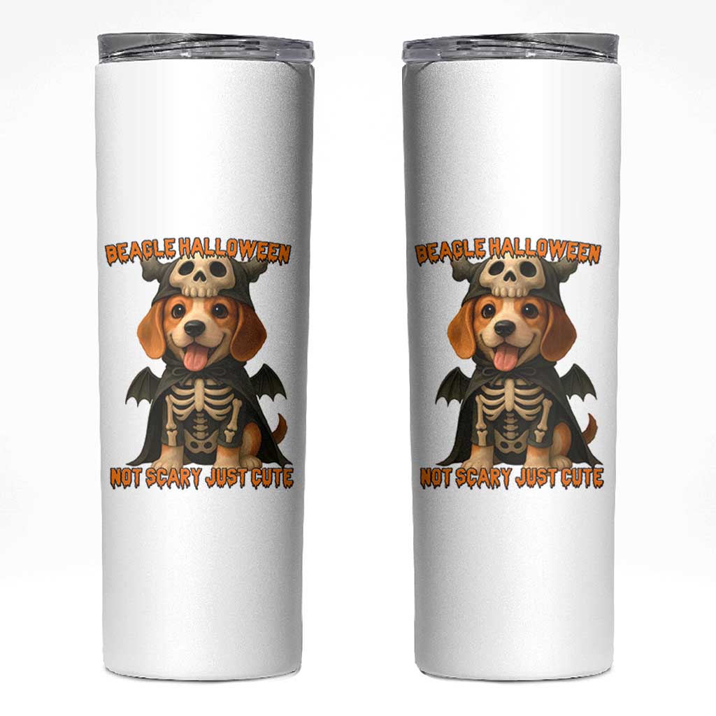Beagle Halloween Skeleton Skinny Tumbler Not Scary Just Cute Dog Lover