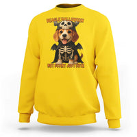 Beagle Halloween Skeleton Sweatshirt Not Scary Just Cute Dog Lover - Wonder Print Shop