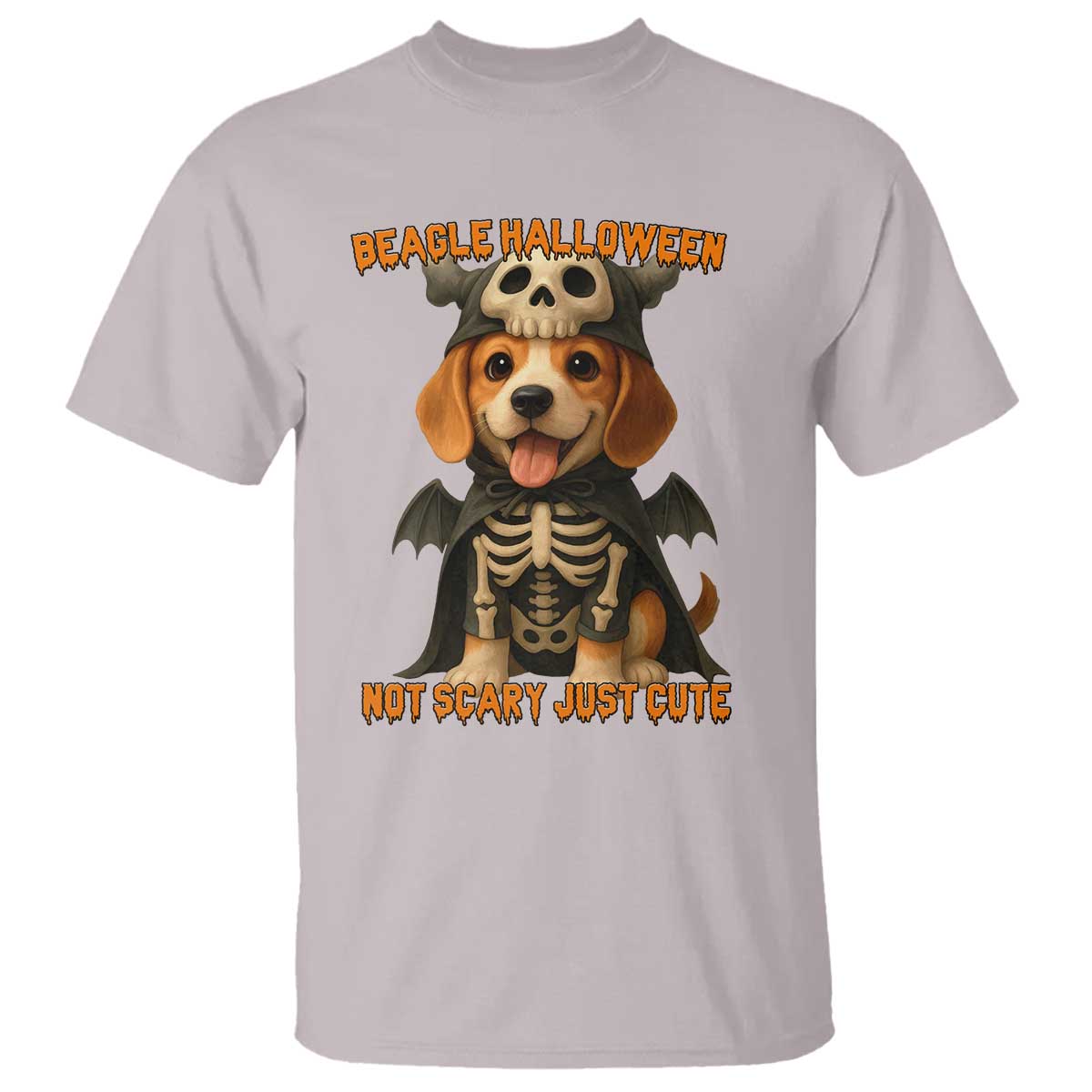 Beagle Halloween Skeleton T Shirt Not Scary Just Cute Dog Lover - Wonder Print Shop