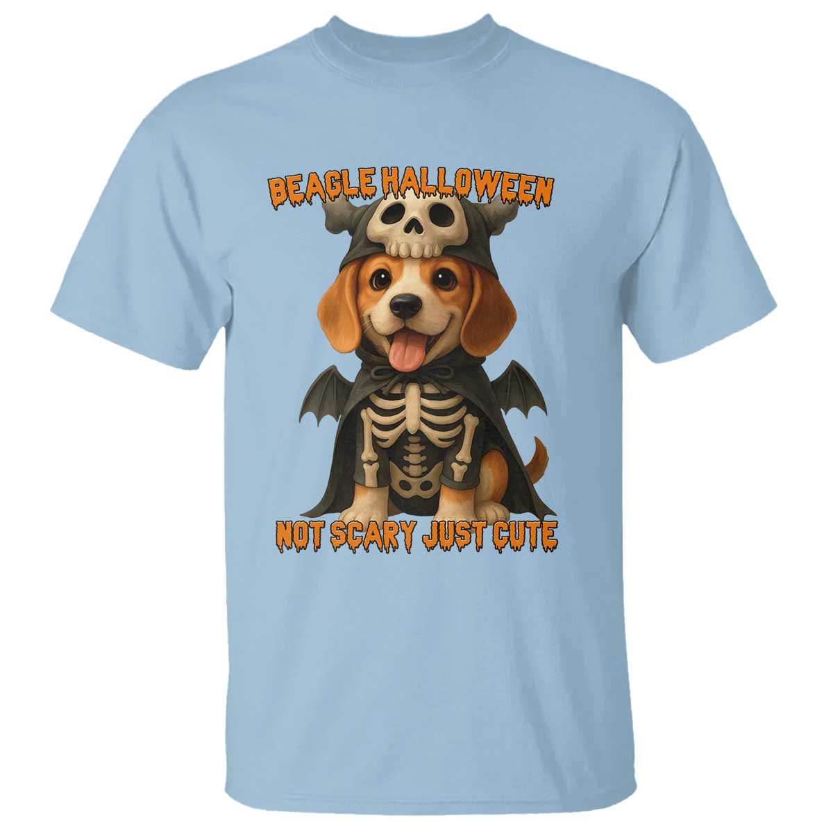 Beagle Halloween Skeleton T Shirt Not Scary Just Cute Dog Lover - Wonder Print Shop
