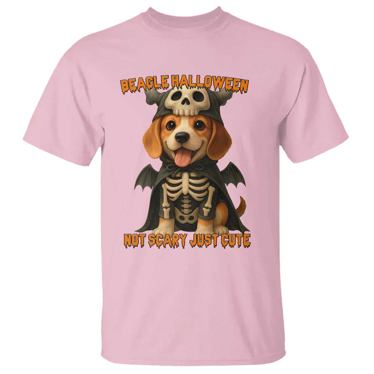 Beagle Halloween Skeleton T Shirt Not Scary Just Cute Dog Lover - Wonder Print Shop