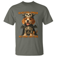 Beagle Halloween Skeleton T Shirt Not Scary Just Cute Dog Lover - Wonder Print Shop