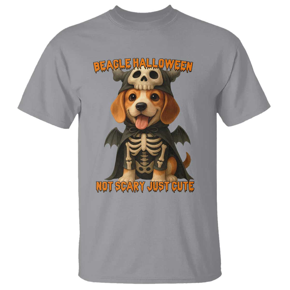 Beagle Halloween Skeleton T Shirt Not Scary Just Cute Dog Lover - Wonder Print Shop