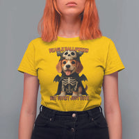 Beagle Halloween Skeleton T Shirt For Women Not Scary Just Cute Dog Lover - Wonder Print Shop
