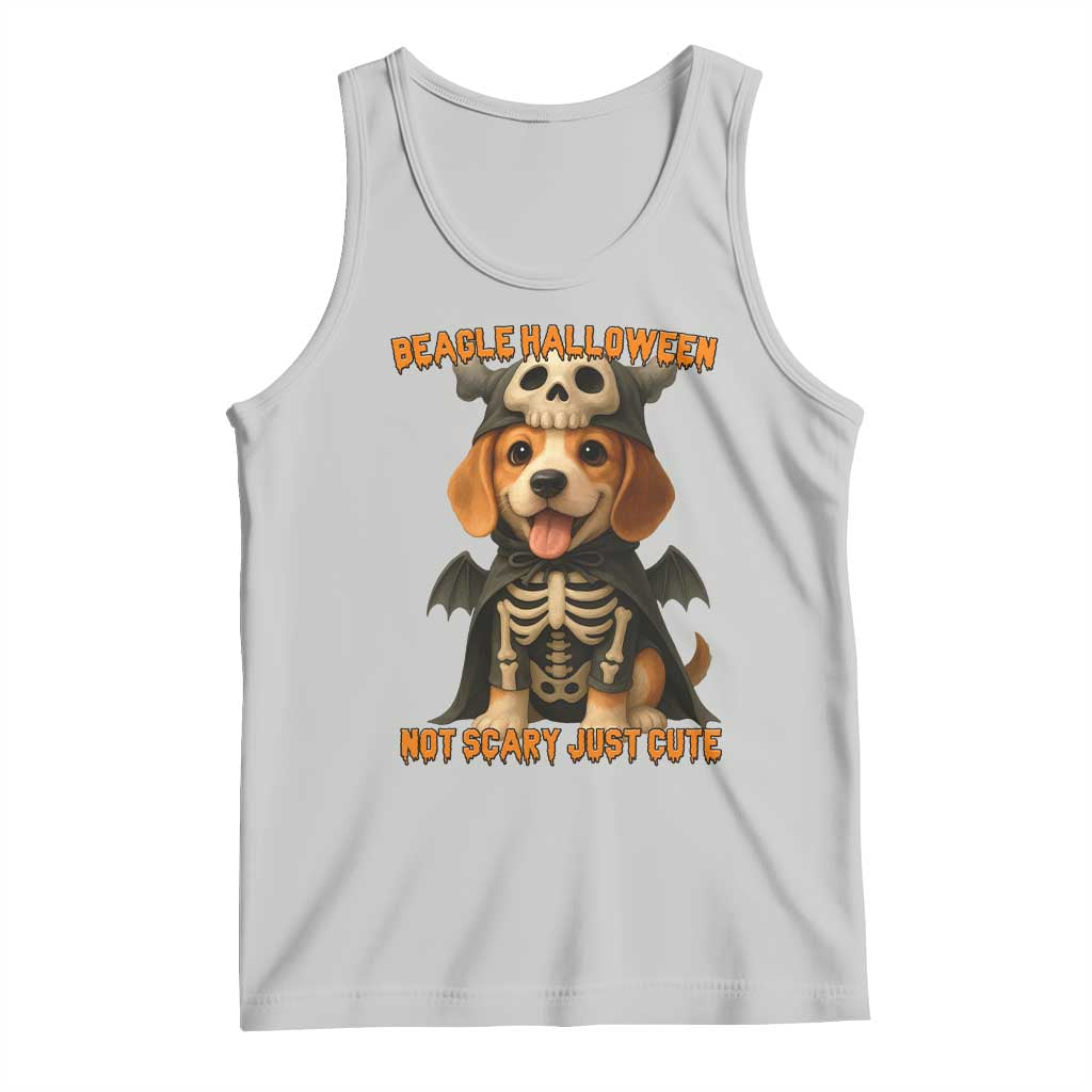 Beagle Halloween Skeleton Tank Top Not Scary Just Cute Dog Lover - Wonder Print Shop