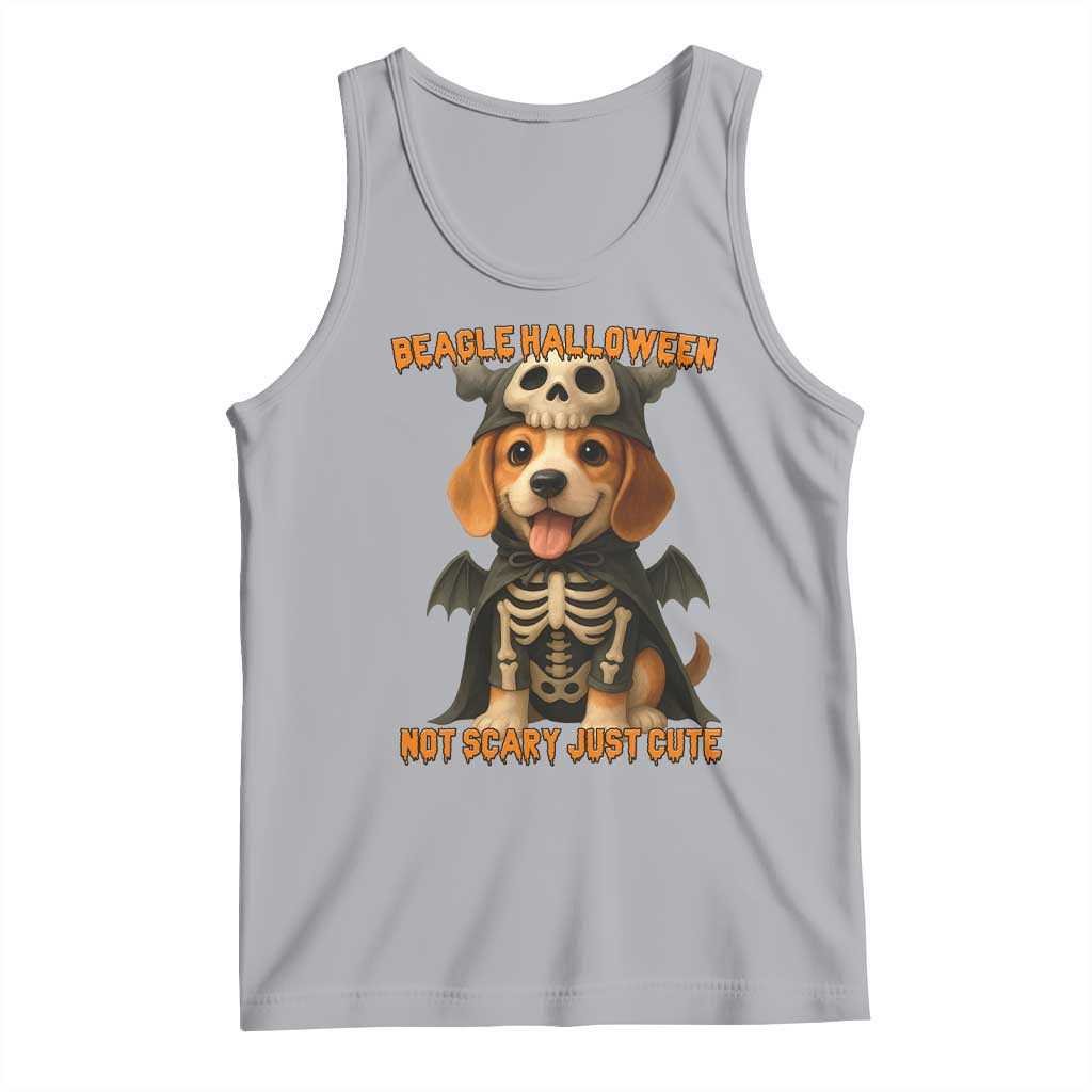Beagle Halloween Skeleton Tank Top Not Scary Just Cute Dog Lover - Wonder Print Shop