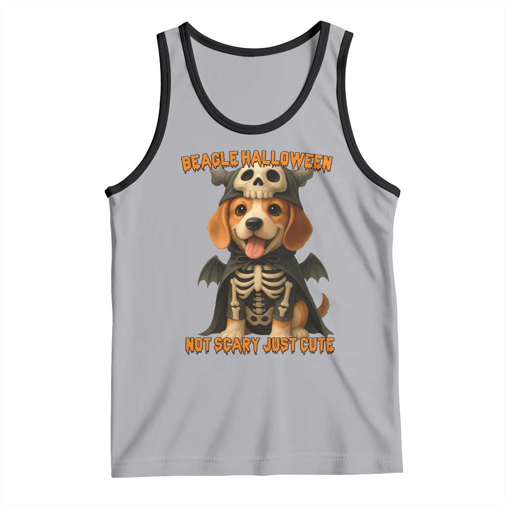 Beagle Halloween Skeleton Tank Top Not Scary Just Cute Dog Lover - Wonder Print Shop