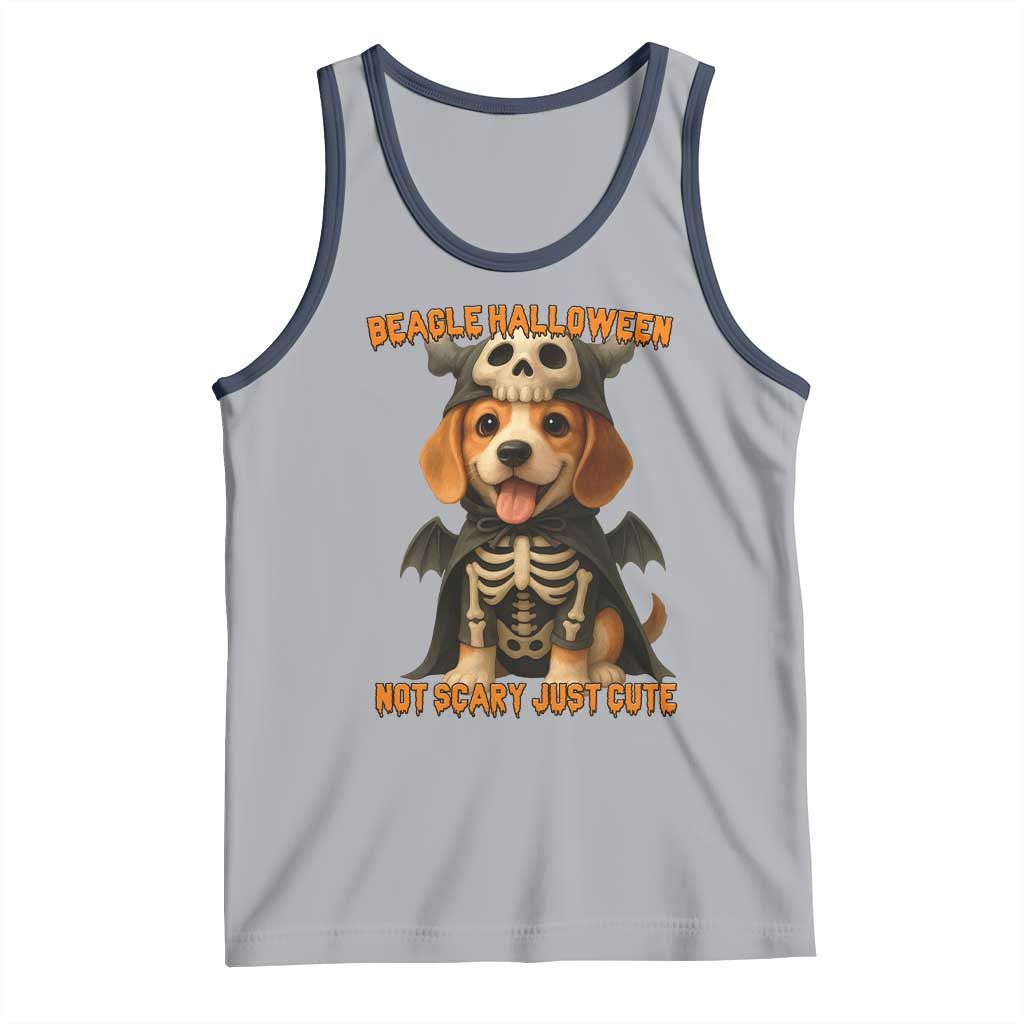 Beagle Halloween Skeleton Tank Top Not Scary Just Cute Dog Lover - Wonder Print Shop
