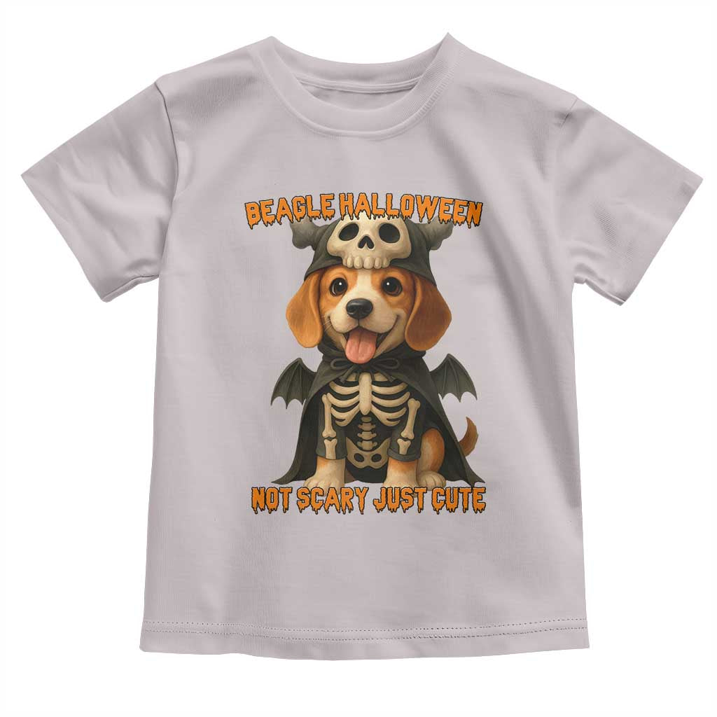 Beagle Halloween Skeleton Toddler T Shirt Not Scary Just Cute Dog Lover - Wonder Print Shop