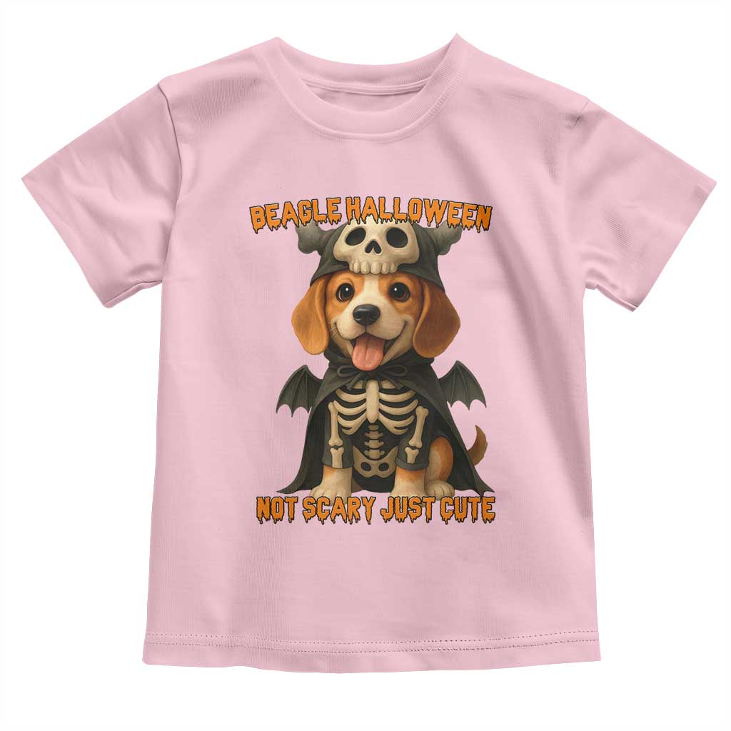 Beagle Halloween Skeleton Toddler T Shirt Not Scary Just Cute Dog Lover - Wonder Print Shop