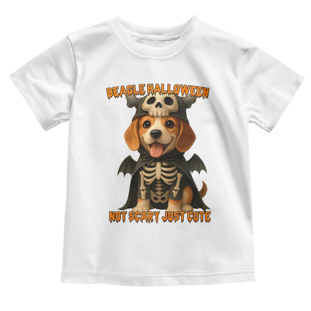 Beagle Halloween Skeleton Toddler T Shirt Not Scary Just Cute Dog Lover - Wonder Print Shop