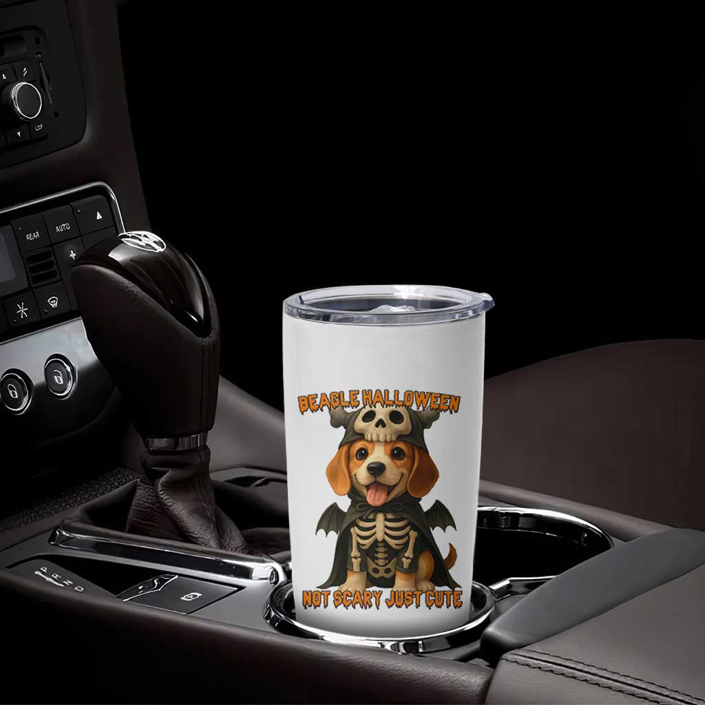 Beagle Halloween Skeleton Tumbler Cup Not Scary Just Cute Dog Lover