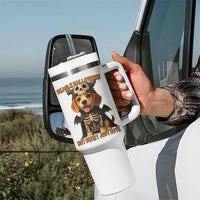 Beagle Halloween Skeleton Tumbler With Handle Not Scary Just Cute Dog Lover
