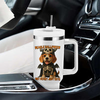 Beagle Halloween Skeleton Tumbler With Handle Not Scary Just Cute Dog Lover