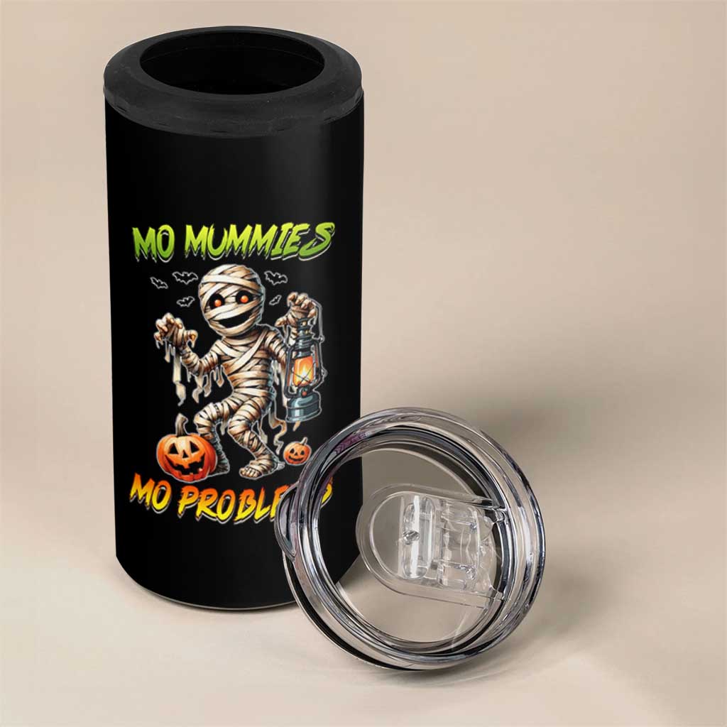 Halloween Mummy 4 in 1 Can Cooler Tumbler Funny Mo Mummies Mo Problems