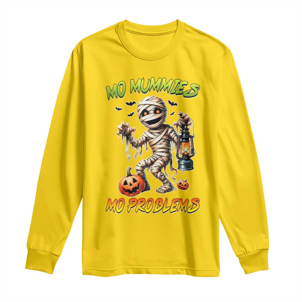 Halloween Mummy Long Sleeve Shirt Funny Mo Mummies Mo Problems - Wonder Print Shop