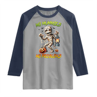Halloween Mummy Raglan Shirt Funny Mo Mummies Mo Problems - Wonder Print Shop
