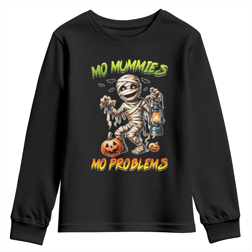 Halloween Mummy Youth Sweatshirt Funny Mo Mummies Mo Problems - Wonder Print Shop