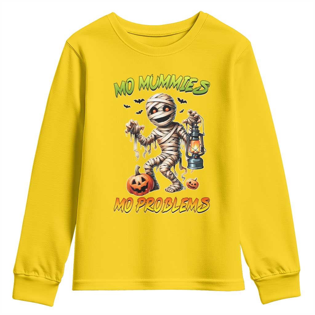 Halloween Mummy Youth Sweatshirt Funny Mo Mummies Mo Problems - Wonder Print Shop